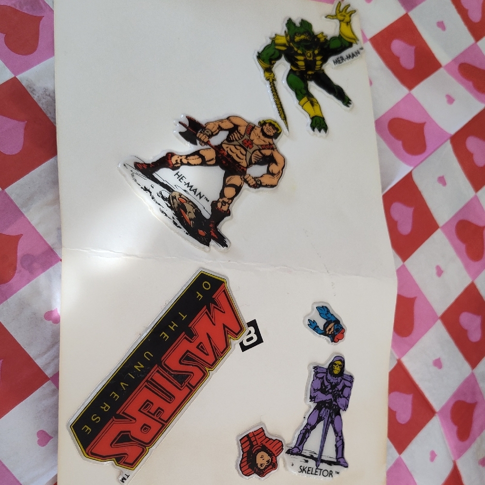 1982 Motu Mattel Masters of Universe Puffy Stickers (He- Man,Skeletor, Mer-man )